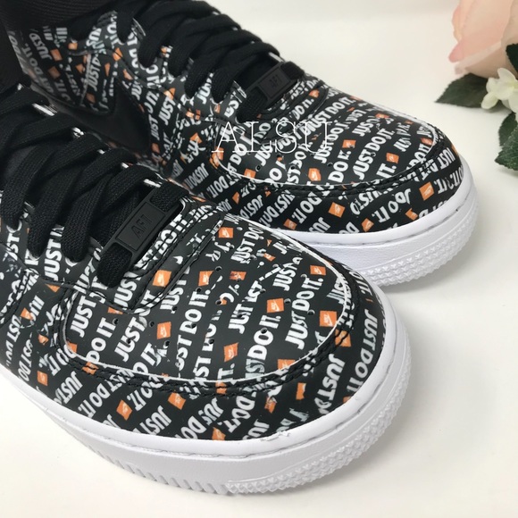 Nike Air Force 1 HI LX Black White Total Orange🍊W - Picture 7 of 8